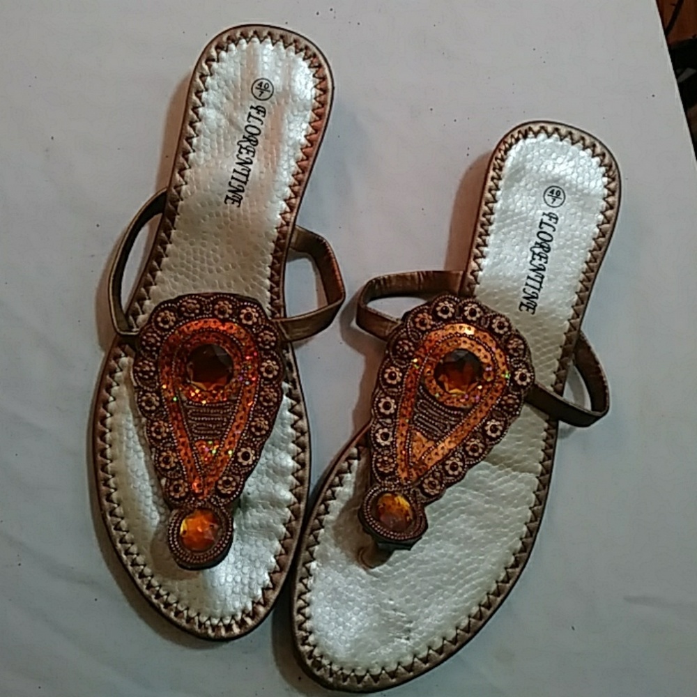 Florentine beaded thong sandals-sz 10